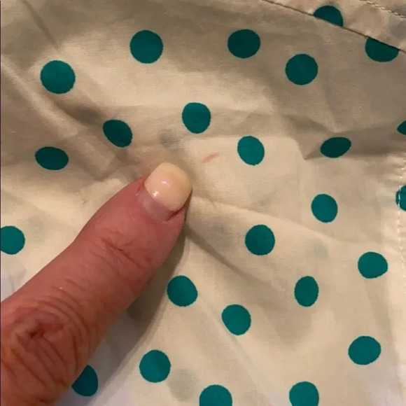 Talbots Petites Cotton Dot Button Up Blouse Small - Picture 10 of 10